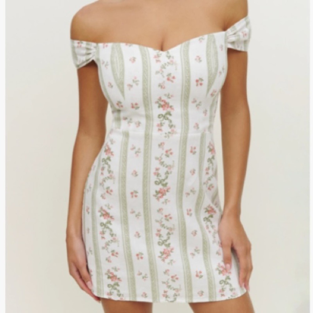 Reformation Gavina Mini Dress In Heath 8 NWT